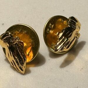 Gold-Tone Hand Design Earrings